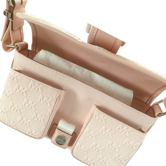 Michael Kors Colby Medium Shoulder Bag Rosewater Pink NWT Logo Canvas - Picture 8 of 12